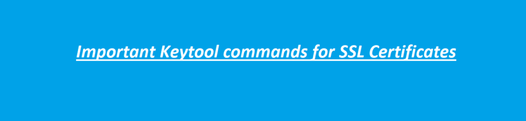keytool commands